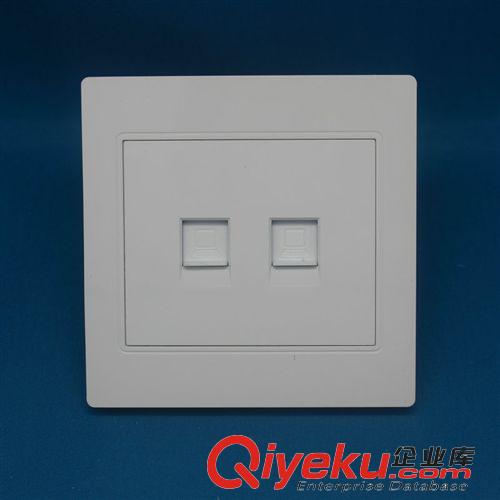 K7經(jīng)濟工程暗裝系列 廠家推薦  K7經(jīng)濟款雙電腦插座 86型雙電腦開關(guān)插座原始圖片3