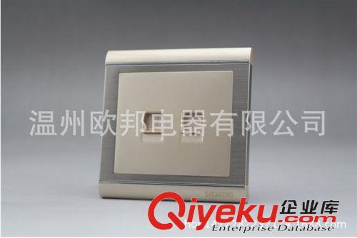 墻壁開關(guān)L8系列 西門子開關(guān)插座面板電話電腦插座墻壁電源香檳金色不銹鋼拉絲插座原始圖片2