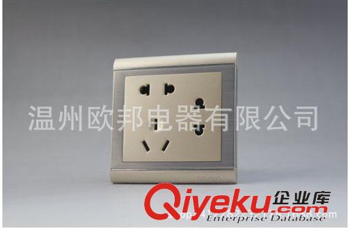 墻壁開關L8系列 西門子開關插座面板拉絲插座 七孔電源插座墻壁香檳金色不銹鋼原始圖片2
