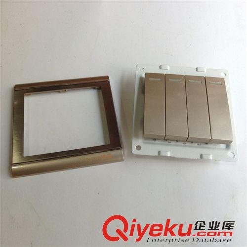 +墻壁開關(guān) 墻壁插座 廠家直銷 按鈕開關(guān) 輕觸開關(guān) 拉絲鋼架四聯(lián)開關(guān) 家用四開單控開關(guān)原始圖片2