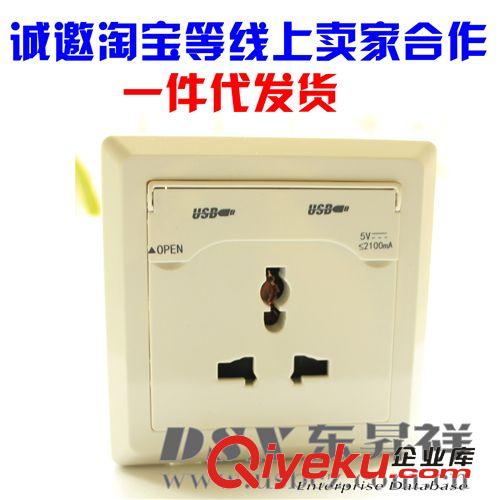 雙USB充電插座 雙USB充電插座 招淘寶等線上代理 一件代發(fā)貨 USB充電墻壁插座