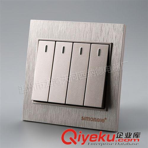 Q3香檳系列 優(yōu)品推薦 廠家熱銷 墻壁開關(guān)批發(fā) 四開雙控開關(guān) cdj供應(yīng)原始圖片2