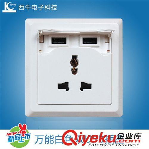 墻壁插座 USB充電器 創(chuàng)意插座 雙USB墻壁插座 國(guó)際通用 廠家直銷 西牛旺