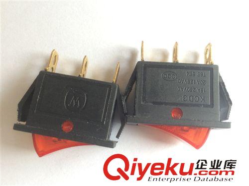 船型開(kāi)關(guān) 高品質(zhì)船型開(kāi)關(guān) 船形開(kāi)關(guān) 電源開(kāi)關(guān) 3腳開(kāi)關(guān) KCD3 紅色帶燈 批發(fā)原始圖片2
