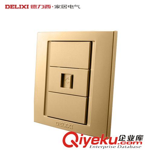 插座系列 德力西開關(guān)插座zptj cd810香檳金色電話插座面板 電話機(jī)插座原始圖片3