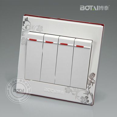 萊諾系列 （香港明星鄭則仕代言）溫州工程開關插座 墻壁開關四位雙控開關原始圖片2