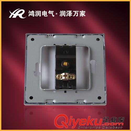 墻壁開關(86型） 鴻潤【廠家直銷】HR8D-201一聯電視插座 86型電視電話插座 可混批原始圖片3