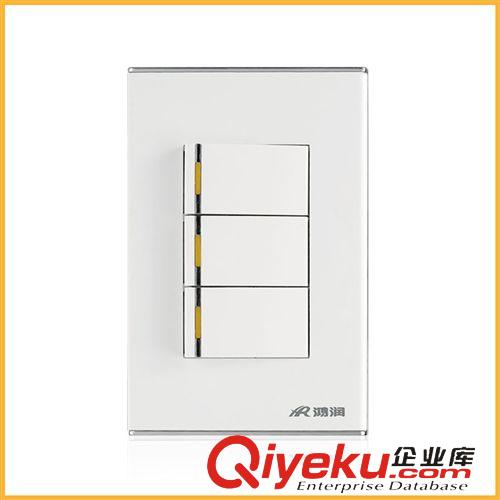 墻壁開關（120型） 廠家供應{zx1}款式120系列三開墻壁開關插座 誠招代理原始圖片2