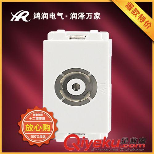 墻壁開關（120型） 廠家直銷白色時尚120型電視插座 家裝款墻壁開關 工程款開關面板