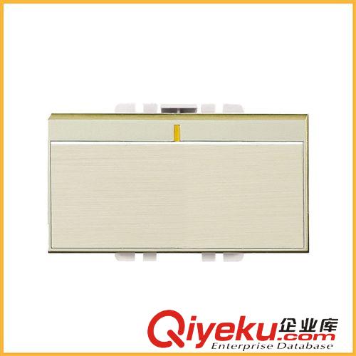 開關(guān)插座（118型） 廠家特價批發(fā) 118型功能件HR18H-022金鋁一開單控開關(guān)（大翹板）原始圖片2