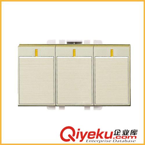 開關(guān)插座（118型） 廠家tj批發(fā)  118型功能件HR18H-026金鋁三開單控開關(guān)連體