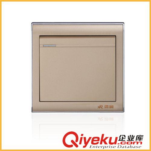 按功能搜索 tj批發 鴻潤HR8B2-012香檳銀一開雙控墻壁開關 酒店大蹺板開關原始圖片3