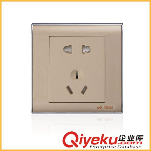 按功能搜索 廠家直銷 10A香檳系列五孔墻壁插座 86型一聯二極三極插座成板原始圖片2