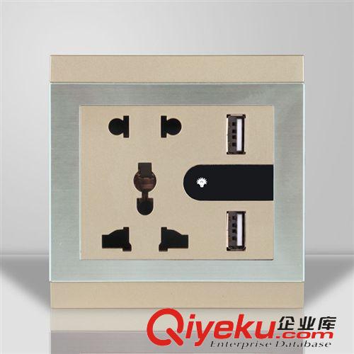 插座 【新品上市】USB墻壁插座 帶小夜燈、開關的USB插座 gd奢華大氣原始圖片2