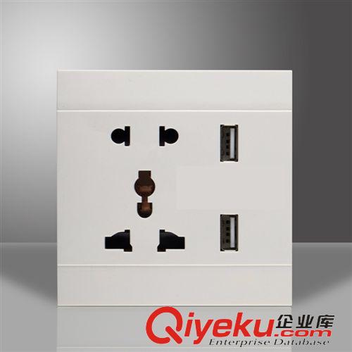 插座 USB五孔墻壁插座 插板 直接給手機(jī)等電子產(chǎn)品充電的USB開關(guān)插座原始圖片2