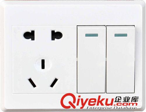 L7明裝 廠家直銷 L7PC明裝墻壁開關插座 二三極帶兩開關二開五孔插座面板原始圖片2