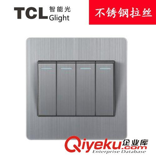 富貴銀G01系列 TCL glight智能光不銹鋼開關(guān)面板 雙聯(lián)二位雙控開關(guān)二開雙控批發(fā)