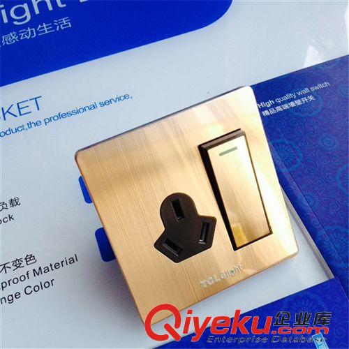 富貴金G02系列 TCL glight智能光86型墻壁空調插座拉絲面板一開雙控帶16A三孔原始圖片2