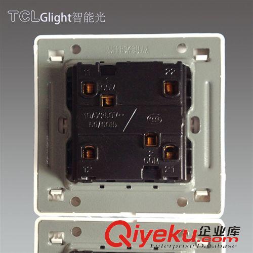 美倫山系列 TCL Glight智能光墻壁開關(guān)插座面板 86型雅白 二開雙控雙聯(lián)開關(guān)原始圖片2