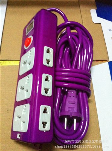 帶線插座 棉湖燈頭插座新國標21孔帶開關指示燈 帶10米線電源插座