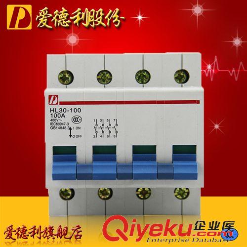 隔離開關 tj批發 小型隔離開關HL30-100/4P 100A過載保護 可當總開關斷路