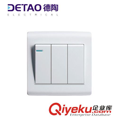 精品推薦 江西墻壁面板開關(guān) 家裝工程開關(guān) dt-003三位單控開關(guān)原始圖片2