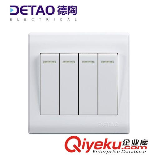 D1雅白系列 江西德陶明裝墻壁開關(guān) d1-004酒店四位單控開關(guān)原始圖片2