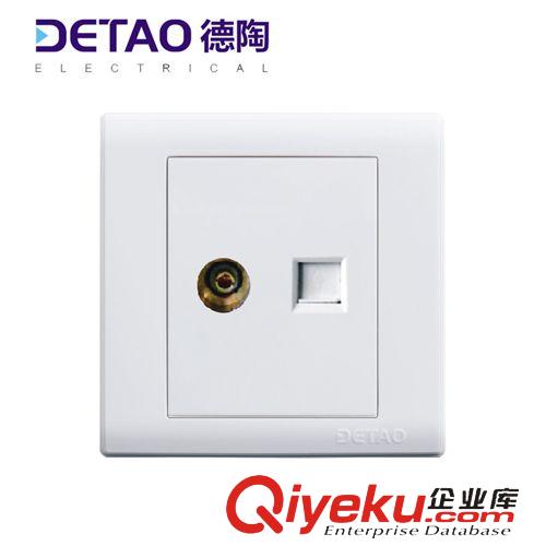 D1雅白系列 廠家批發(fā)86開關(guān)插座d1-018電視電話插座 江西德陶插座原始圖片2