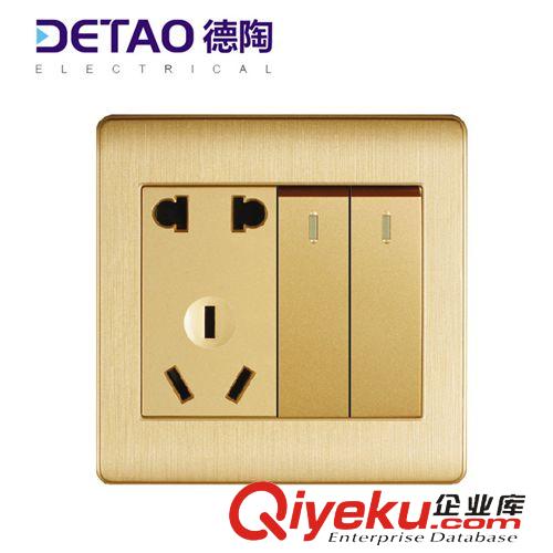 D2全塑拉絲系列 江西德陶豪華開(kāi)關(guān)插座 d2-013一開(kāi)帶多功能插座原始圖片3