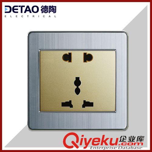 D3不銹鋼拉絲系列 d3-008 不銹鋼拉絲 二 三極插座 江西德陶插座