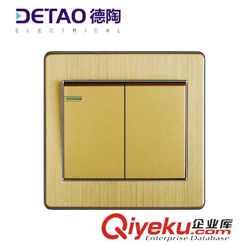 D4鋁拉絲系列（銀邊） 時尚鋁拉絲系列兩檔家裝開關(guān) d4-002二位單控開關(guān)