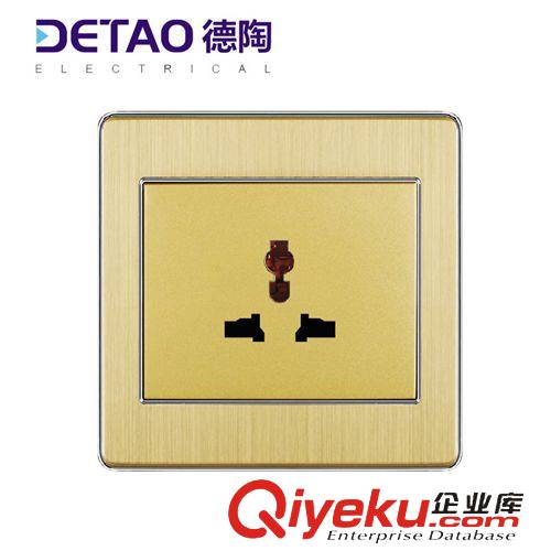 D4鋁拉絲系列（銀邊） d4-007 鋁拉絲系列多功能插座 墻壁電源插座三孔插座原始圖片3