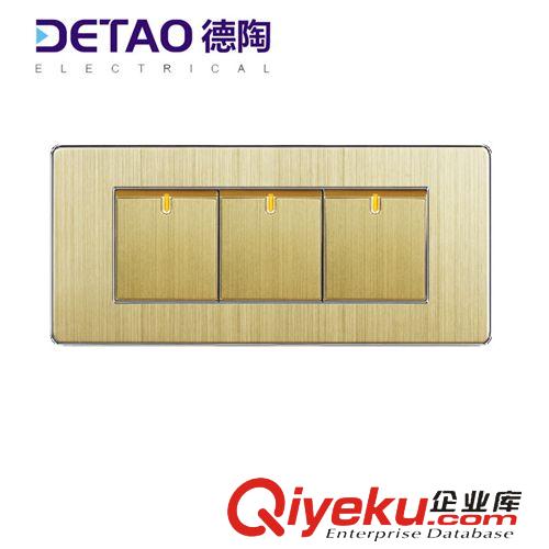 D8-118鋁拉絲系列 d8-008三位單控開關(guān) 明裝墻壁開關(guān)面板三開開關(guān)原始圖片3