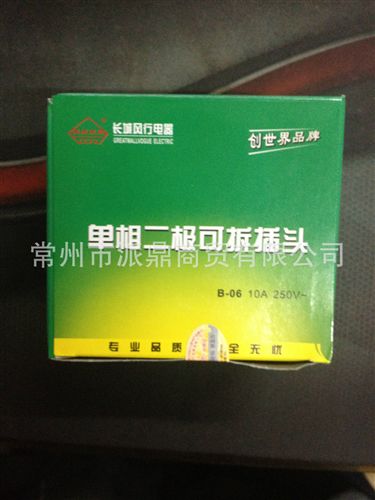 長城風行系列 特價批發(fā)長城風行B-06可拆卸式可接線二極插頭 二插頭 電源插頭原始圖片2