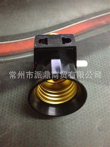張家港獻(xiàn)寶電工系列產(chǎn)品 正品獻(xiàn)寶帶插座帶開關(guān)燈頭燈座懸吊式 E27螺口分火燈頭EGKZM-4原始圖片3