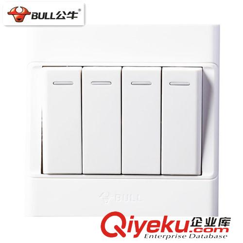 公牛開關(guān) 總代直銷zp公牛墻壁開關(guān)PC阻燃料8萬次壽命帶熒光G05K412Y原始圖片3