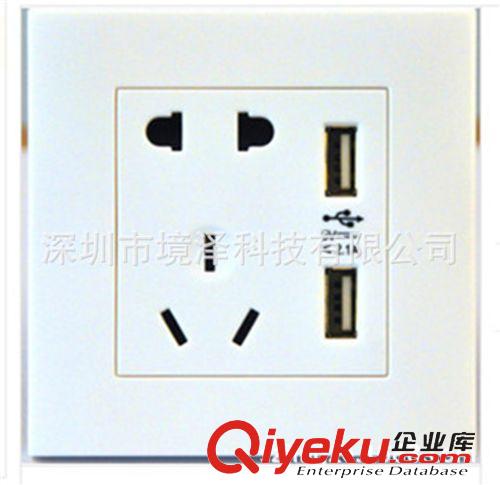 開關(guān)插座 86型號(hào)五孔帶雙USB手機(jī)接口  又安全又好看 樣品單