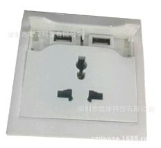 開關(guān)插座 多功能雙USB智能插座方 USB墻壁插座雙USB插座面板 5V1A原始圖片3
