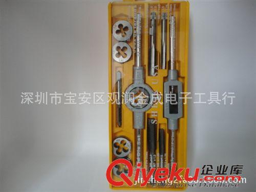 絲錐板牙套裝 公制絲錐板牙套裝 合金工具鋼攻絲組合鉸手12件套原始圖片2