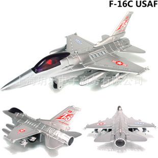 飛機 戰(zhàn)斗機 模型  F-16C USAF 帶回力和聲光 飛機  合金模型玩具 航模玩具