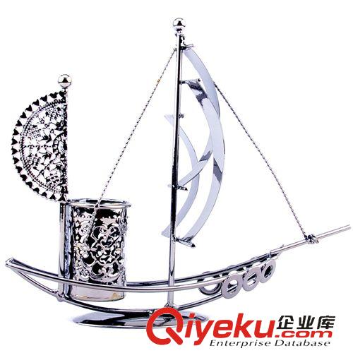 功能型擺件 金屬工藝禮品 鐵質(zhì)一帆風(fēng)順工藝船筆筒 家居辦公裝飾擺件 裝飾品原始圖片2