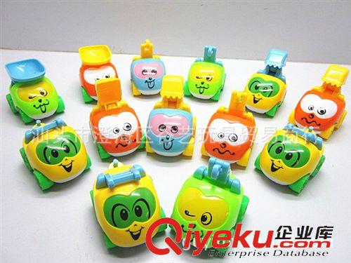 004 益智玩具 嬰幼兒玩具 滑行工程車 趣味卡通車12PCS 四種表情 四種交通工具