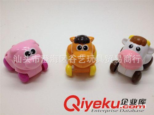 004 益智玩具 嬰幼兒玩具 趣味卡通車 可愛小動物牛馬豬 6 PCS原始圖片2