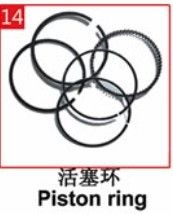 發動機配件 168發動機配件活塞環，2千瓦汽油發電機配件活塞環