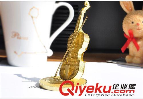 金屬酷拼 手工diy金屬模型拼裝 弦樂器 小提琴P023-G 黃銅色一件代發(fā)可出口原始圖片2
