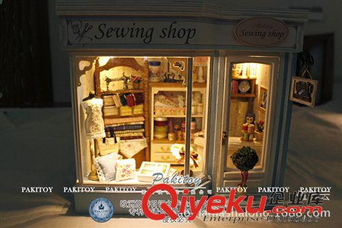 燈光小屋 手工創(chuàng)意禮物diy小屋批發(fā) 歐洲旅行日記薩維爾街裁縫店 情人出口原始圖片3