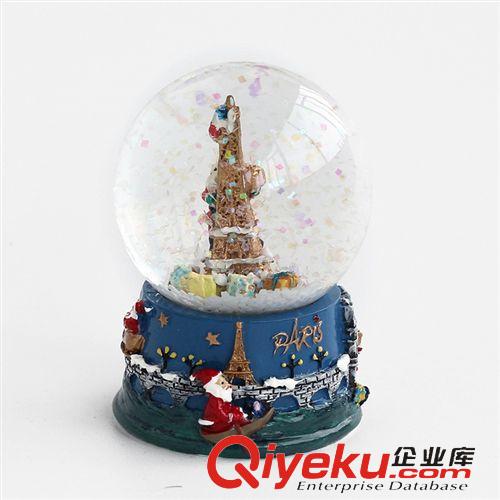 雪花球水球 创意工艺品45mm圣诞节礼物3d立体圣诞老人内景玻璃雪花球水晶球