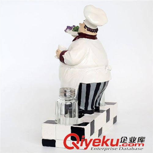 家居擺件 可愛的胖廚師造型歐美樹脂工藝品 家居裝飾品擺件香料瓶架原始圖片2