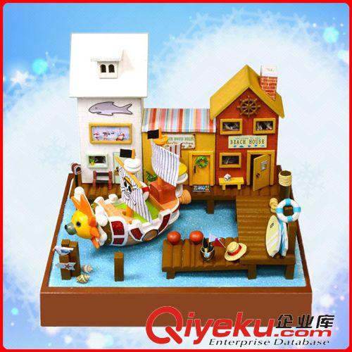 新品上市 T018 冒險(xiǎn)萬(wàn)里號(hào)diy小屋海賊王港灣 手工拼裝房子模型生日禮物