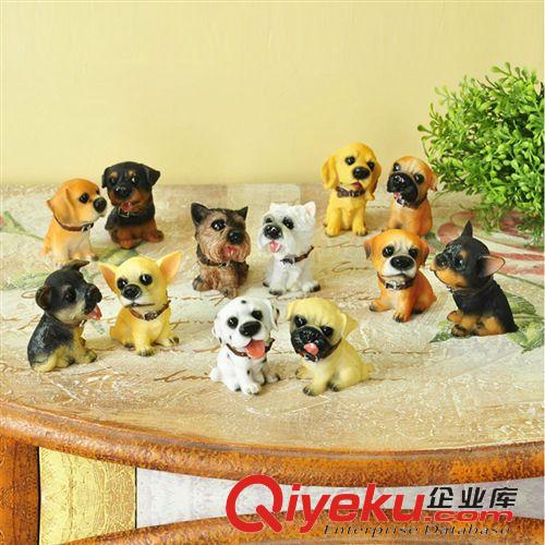 微景觀迷你擺件 創(chuàng)意禮物Q版公仔仿真小狗動(dòng)物模型diy卡通樹脂多肉苔蘚微景觀擺件原始圖片3